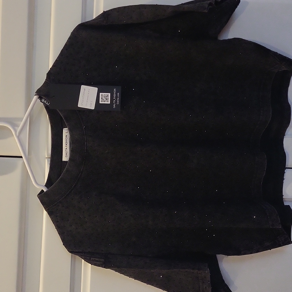 Galita Fashion Black Sparkle Crop Top